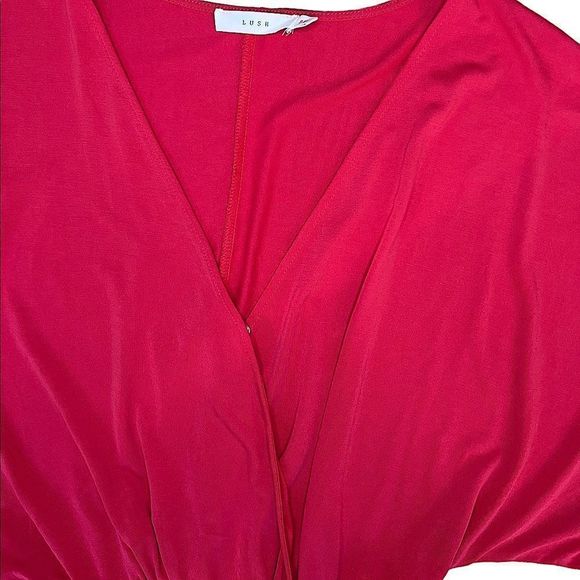 Lush Material Girl Dolman Sleeve Romper Pink Coral NWT - Picture 5 of 14